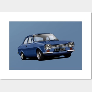 Ford Escort Mk 1 in royal blue Posters and Art